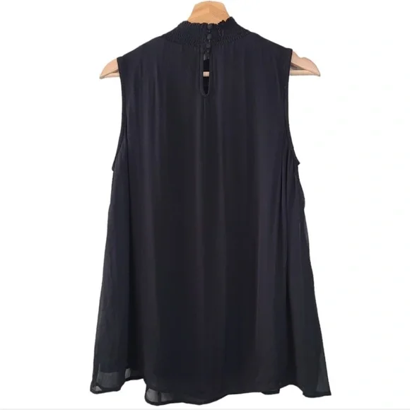 113. Sundance Altamira Black Embroidered Floral Layered Sleeveless Blouse - Picture 2 of 6